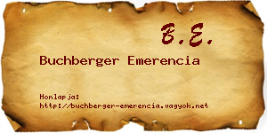 Buchberger Emerencia névjegykártya